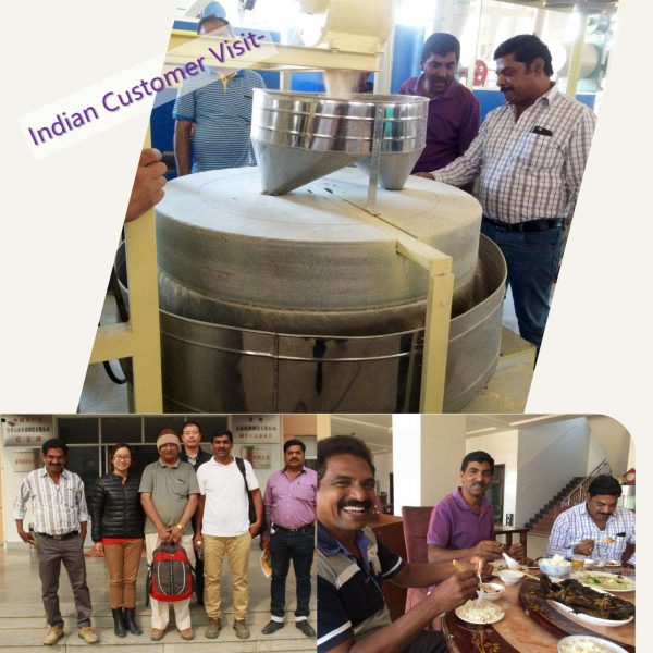 india customer visit stone grain grinder